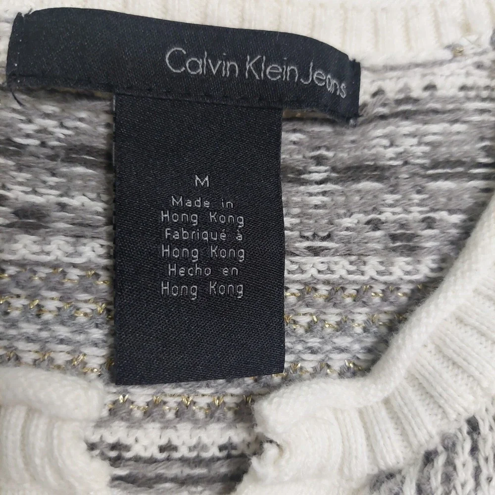 Calvin Klein Jeans Womens 4 Button Cardigan M Sweater Soft Long Sleeves Cotton - Picture 7 of 8